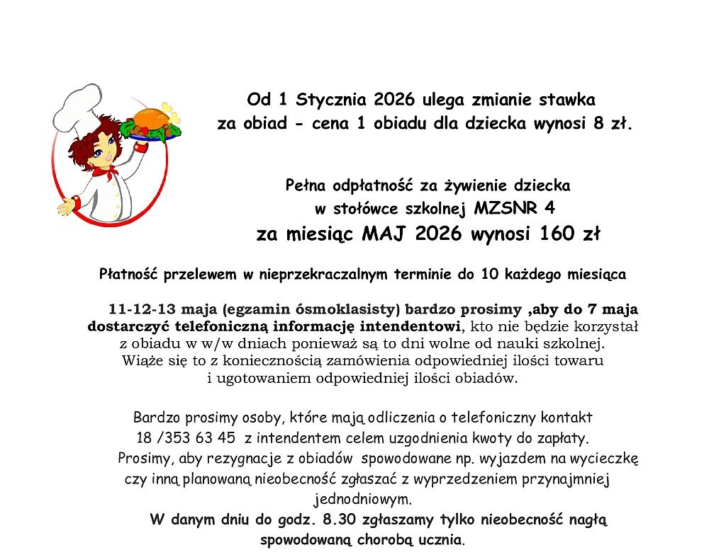 Informacja o płatności Maj