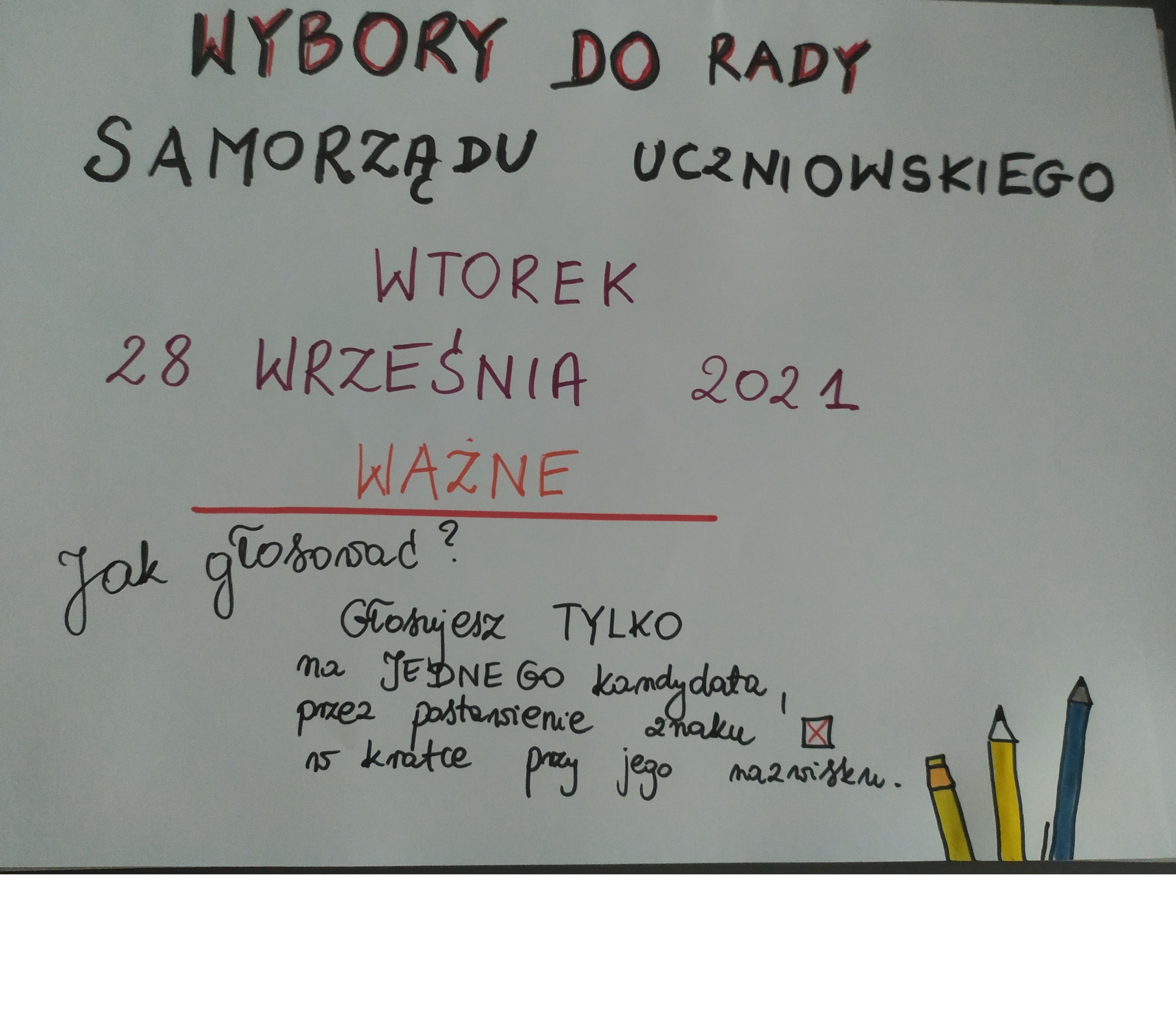 Wybory do Samorządu Uczniowskiego